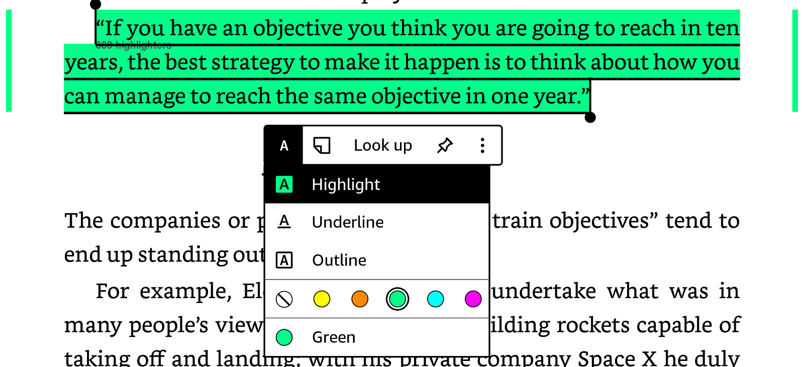 I read and color. Green = keep.
