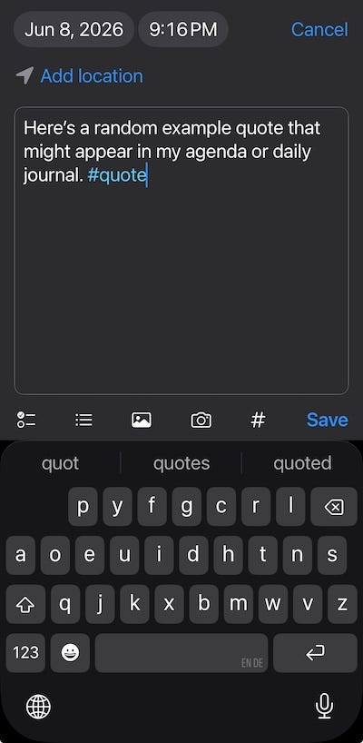 Off the page: one tag on the phone, same plain-text pool.