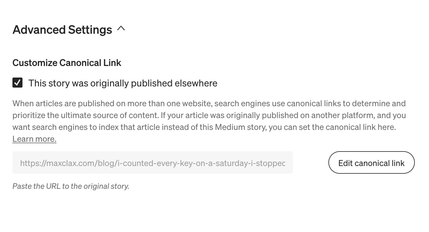 The canonical link tells search engines that the site copy is the original.