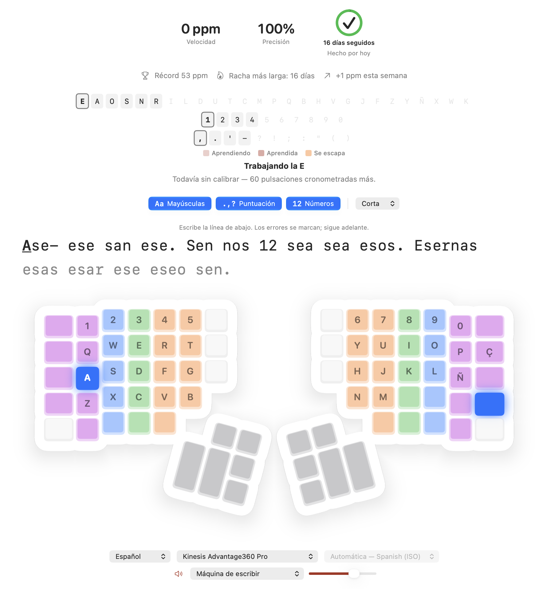 Practice: una lección con palabras reales, cinco minutos al día