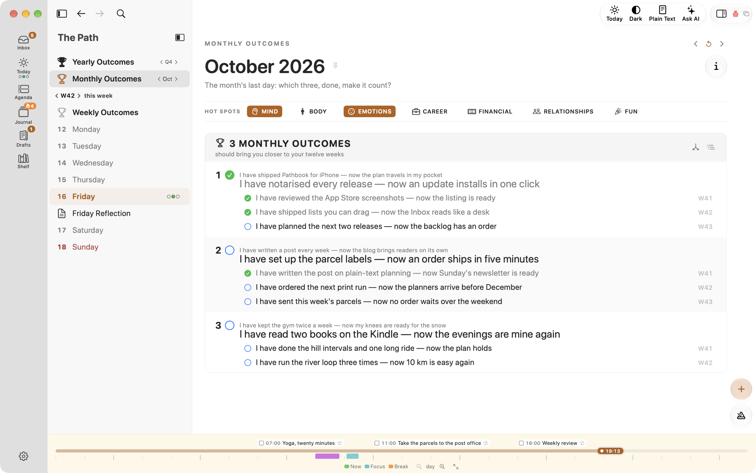 The month at a glance